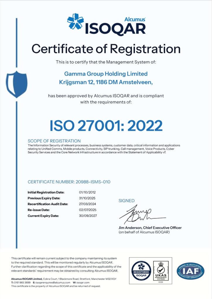 ISO certificerin